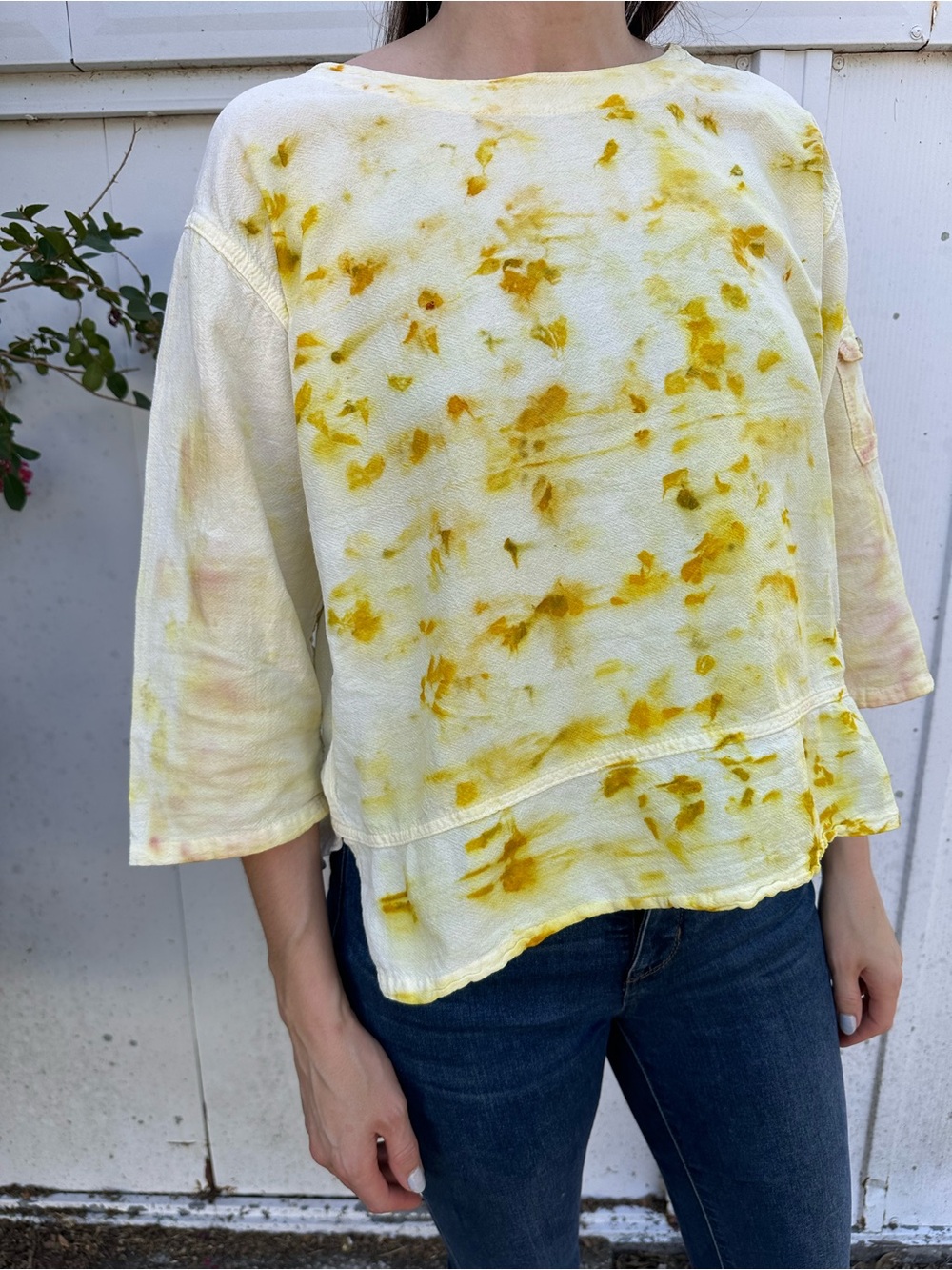 Marigold flower dyed shirt